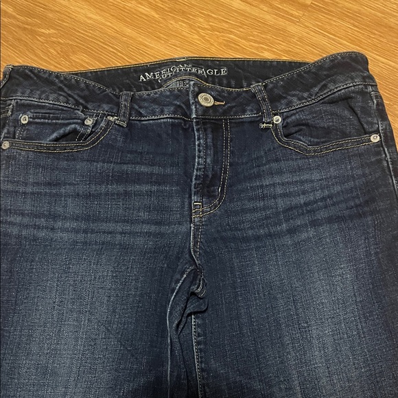 American Eagle Outfitters Women's Dark Blue Boot Cut Jeans favorite boyfriend 14 - Picture 4 of 6